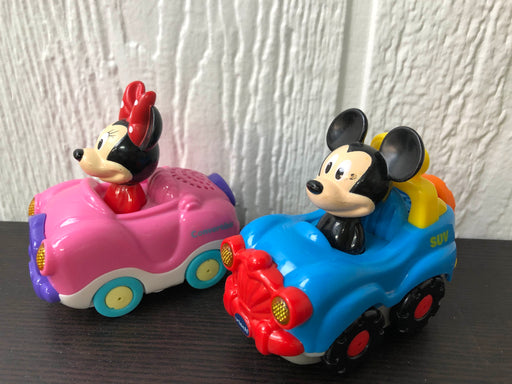 secondhand VTech Go! Go! Smart Wheels Mickey And Minnie Vehicles