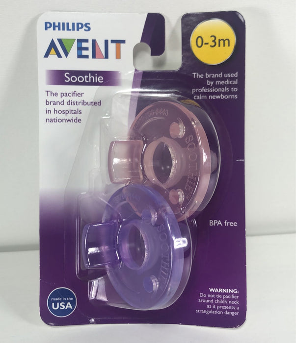 secondhand Philips Avent Soothie 0-3m, Pink/Purple