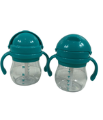used OXO Tot Transitions Straw Cups with Handles Set, Teal- HIDDEN NEEDS PHOTOS 5/23