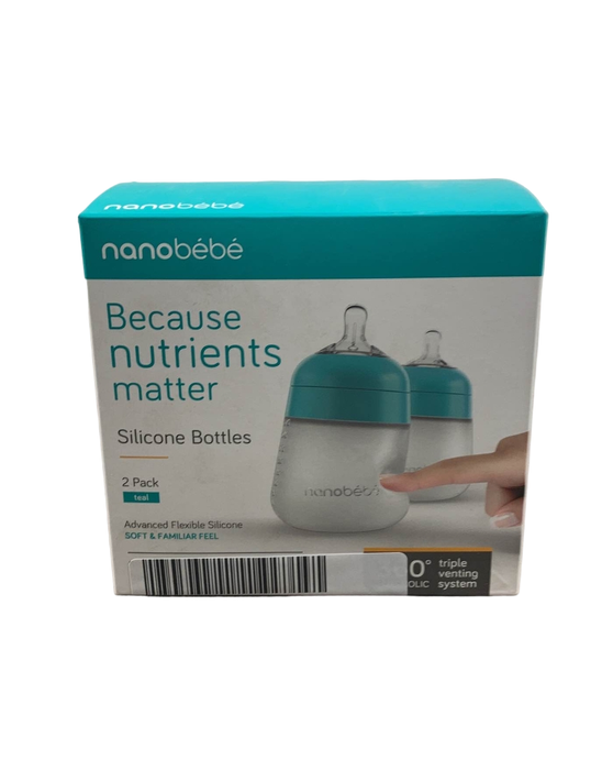 Shop Nanobébé Flexy Silicone Baby Bottles, 5oz, 2-Pack, Teal at GoodBuy Gear