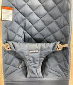 BabyBjorn Bouncer Bliss, Dark Gray Frame, Midnight Blue Cotton Classic Quilt