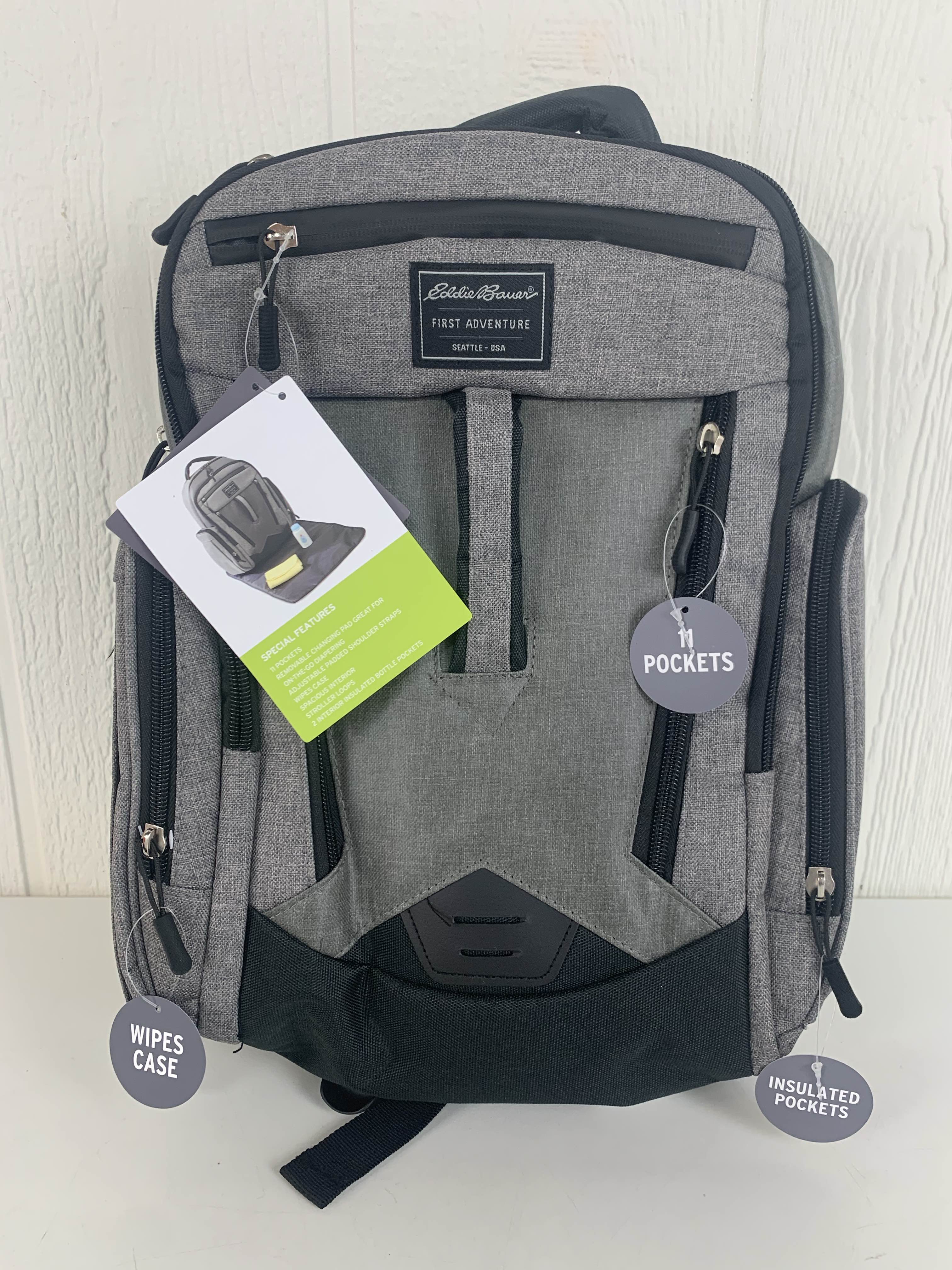 Eddie Bauer Traverse Backpack Diaper Bag Grey