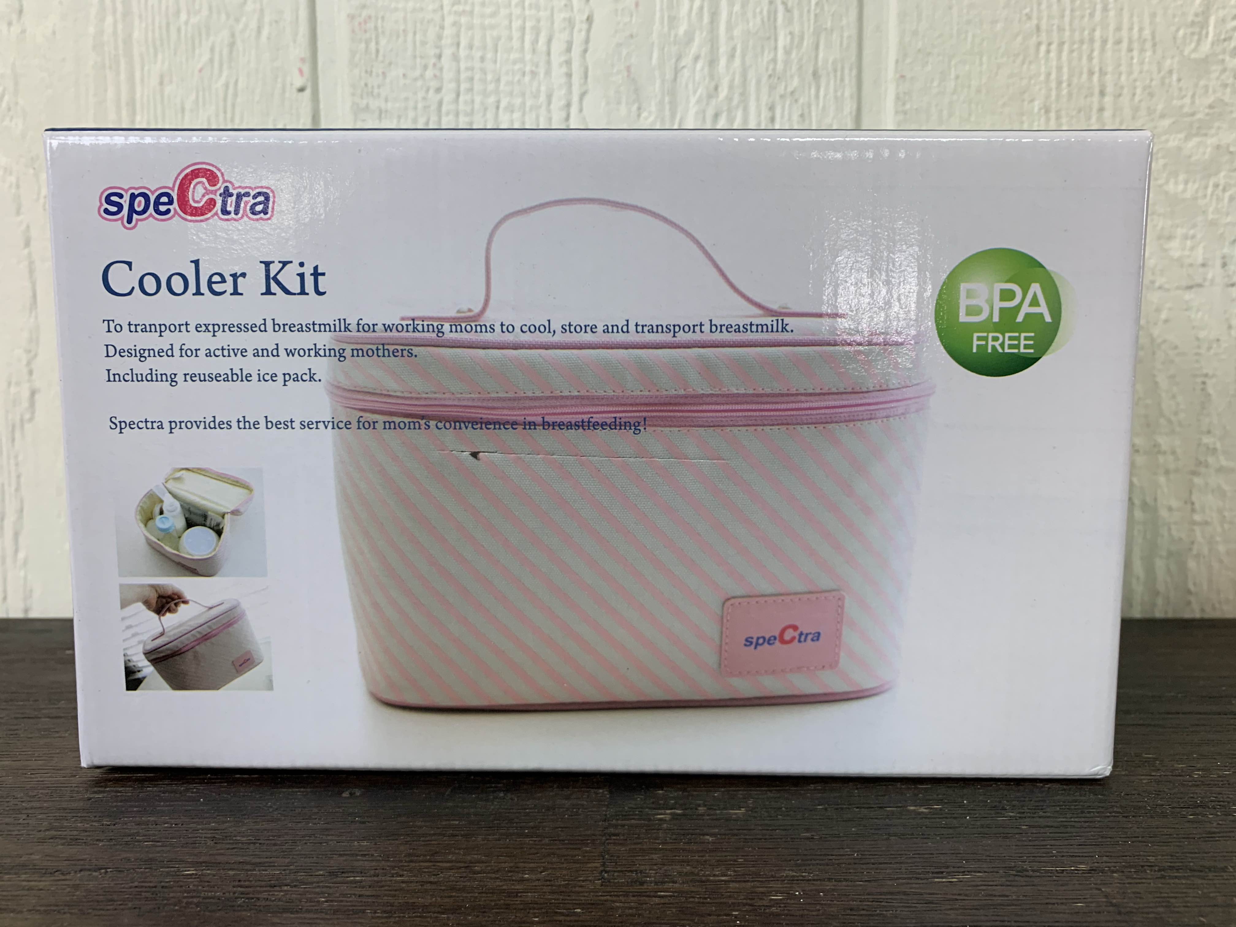 Spectra Pink Cooler with Ice Pack & Breast Milk Bottles Kit