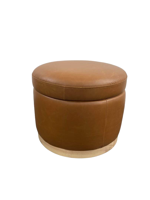 Shop Babyletto Naka Storage Ottoman, Vegan Tan Leather/Light Base at GoodBuy Gear