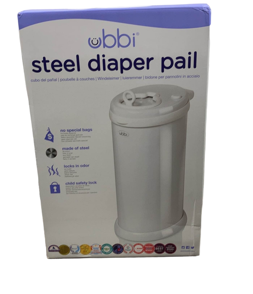 used Ubbi Diaper Pail, White Dented