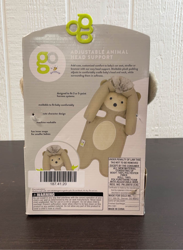 Goldbug Adjustable Car Seat Head Support, Hedgehog
