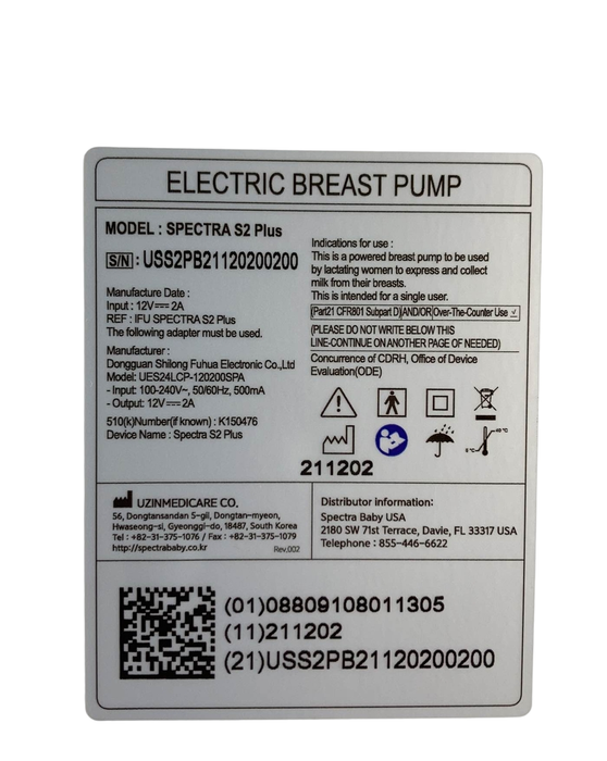 Spectra Baby S2 Plus Electric Breast Pump