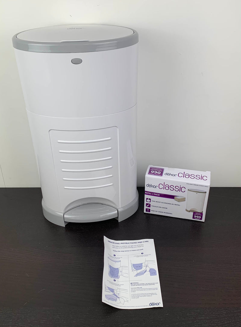 Diaper Dekor Classic Diaper Pail, With Refill Packs