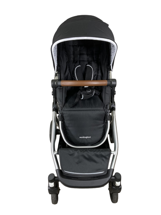 used Mockingbird Single to Double Stroller, 2022, Silver with Penny Leather, Windowpane, Black 