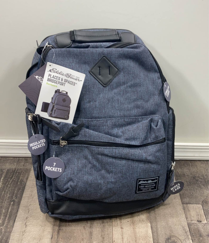 Eddie Bauer Bridgeport Diaper Backpack, Navy/Black
