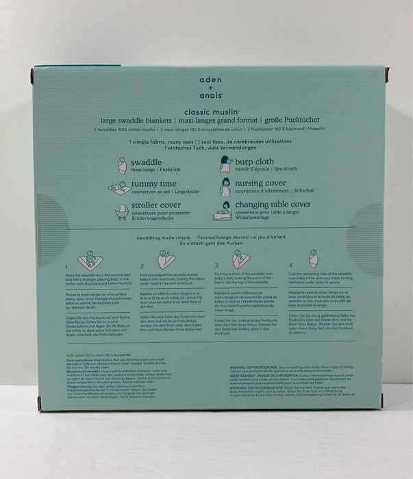 secondhand Aden + Anais Essentials Cotton Muslin Swaddle, 2Pk