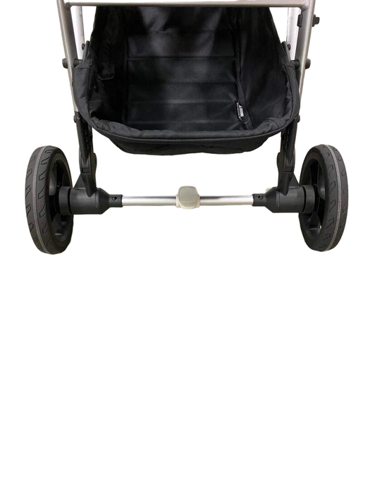 Mockingbird Single to Double Stroller, 2023, Watercolor Drops, Silver With Penny Leather, Black