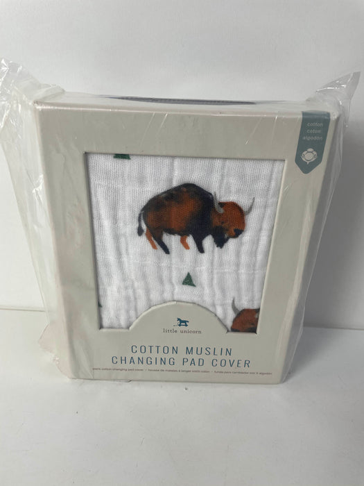 used Little Unicorn Cotton Muslin Changing Pad Cover, Bison