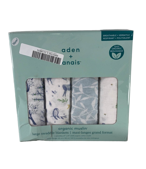 used Aden + Anais Large Cotton Muslin Swaddle, 4 Pack