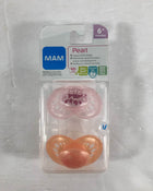 used MAM Pearl Pacifiers M, 2 Pack, 6mo. +