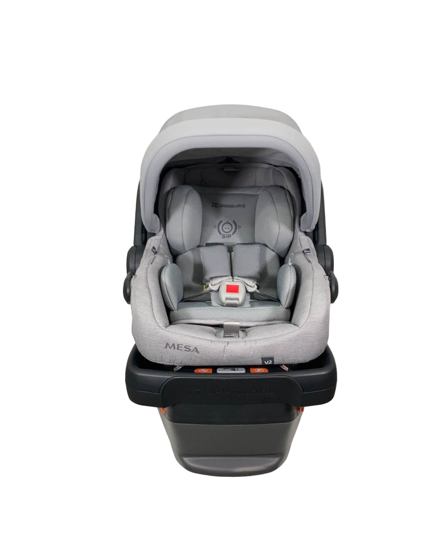 adjust headrest uppababy mesa UPPAbaby MESA V2 Infant Car Seat, 2022, Stella (Grey Melange)