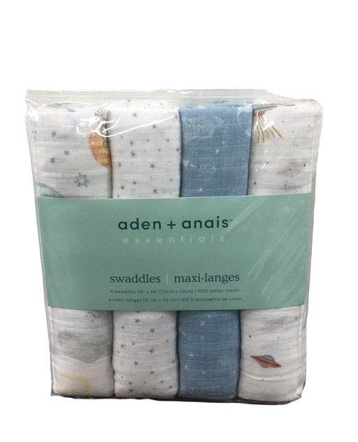 used Aden + Anais Cotton Muslin Swaddle, 4pk, Space Explorers