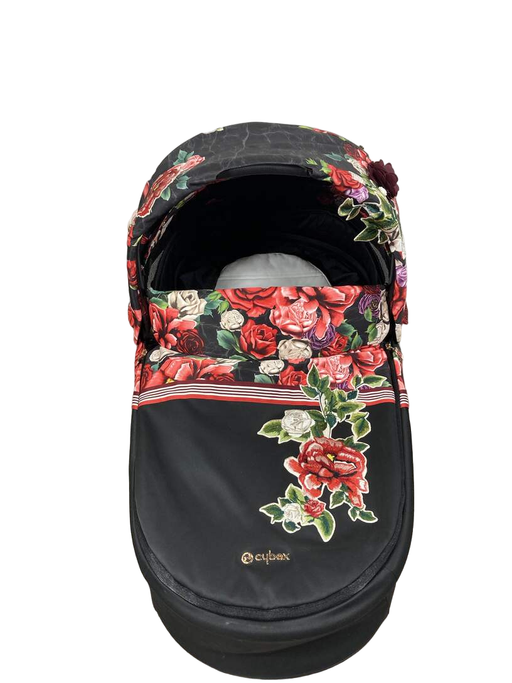 used Cybex PRIAM Lux Carry Cot, Spring Blossom Dark