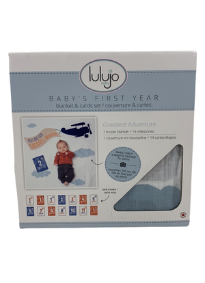 Lulujo Baby s First Year Blanket And Cards Set Greatest Adventure