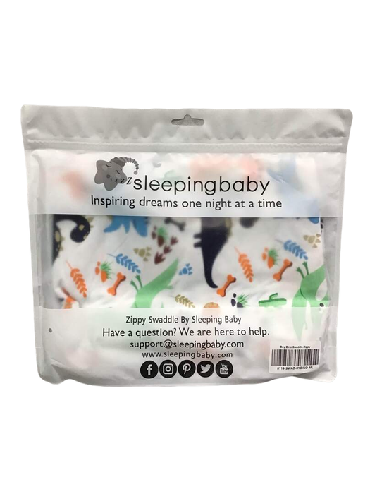 used Sleeping Baby Zippy Swaddle, M/L Boy Dino