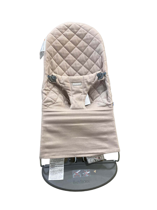 used BabyBjorn Bouncer Bliss, Sand Gray Cotton Classic Quilt