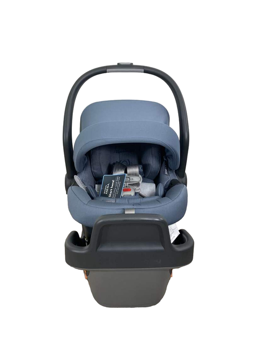 secondhand UPPAbaby MESA MAX Infant Car Seat and Base, 2022, Bregory Blue Melange