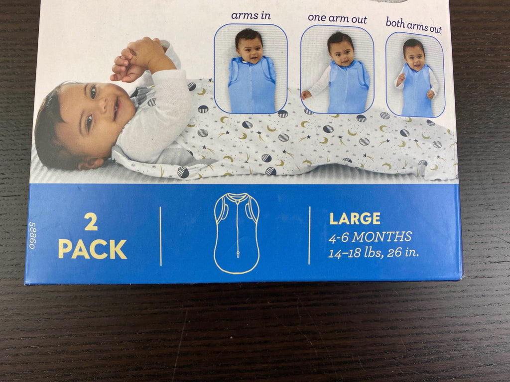 SwaddleMe Arms Free Convertible Pod 2pk, Lucky Star, Large