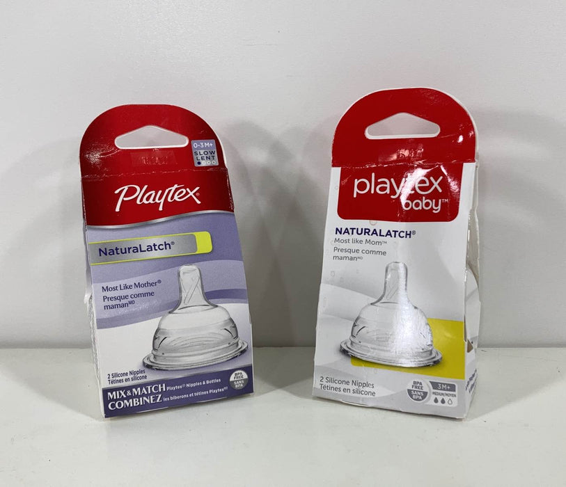 used BUNDLE Playtex Nipples, -1 slow flow 1 medium flow