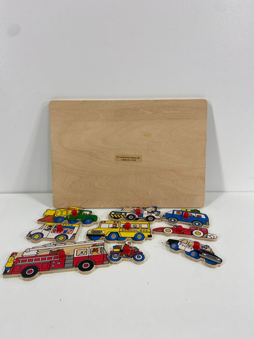 used Small World Toys Ryan's Room Wooden Puzzle, Classic Vehicles