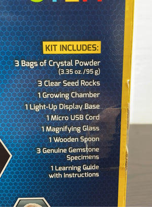 National Geographic Crystal Growing Kit - 3 Vibrant Colored Crystals to Grow with Light-Up Display Stand & Guidebook