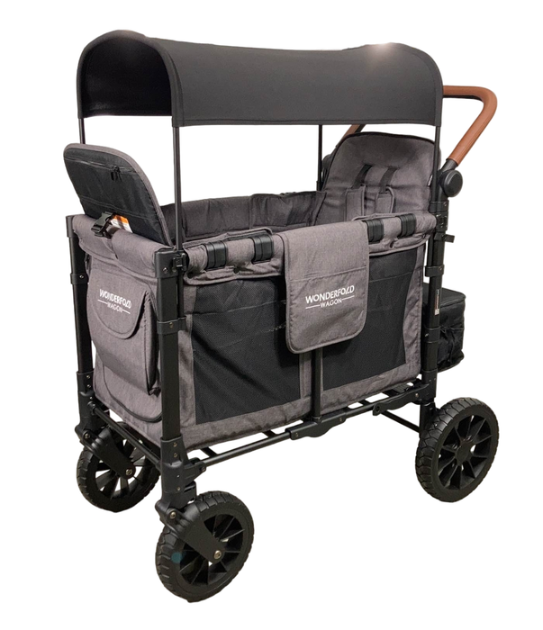 used Wonderfold W2 Luxe Multifunctional Double Stroller Wagon, 2022, Charcoal Gray