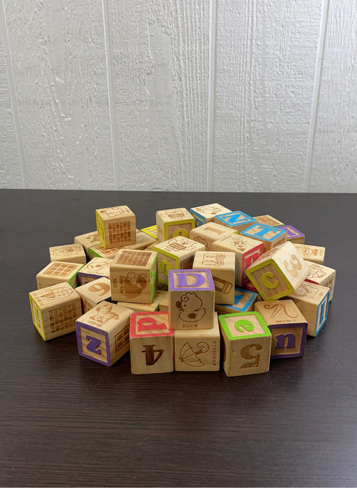 used BUNDLE Wooden Alphabet Blocks