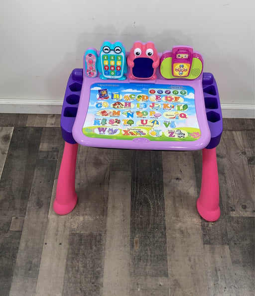 secondhand VTech Touch And Learn Activity Desk, -pink & purple