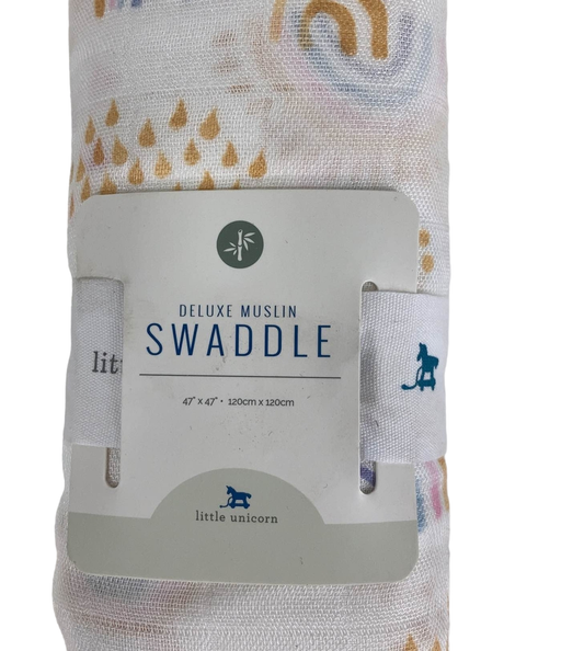 secondhand Little Unicorn Deluxe Muslin Swaddle, Rainbow Raindrops