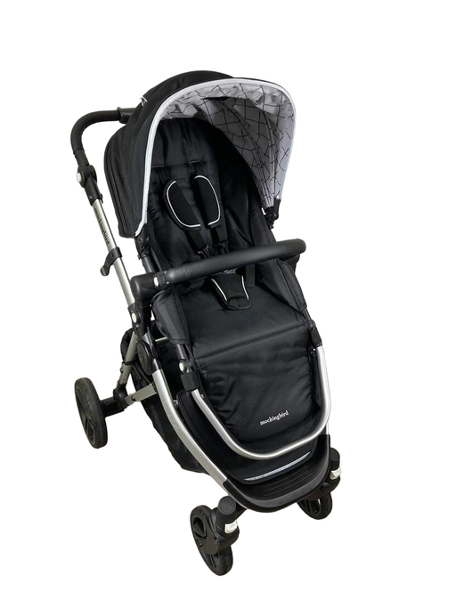 used Mockingbird Single Stroller, 2023, Black, Windowpane, Silver With Black Leather