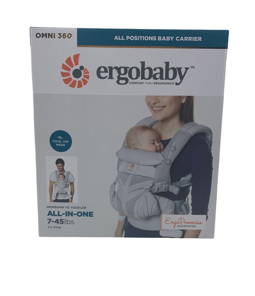 used Ergobaby Omni 360 Ergonomic Cool Air Mesh Baby Carrier, Pearl Grey