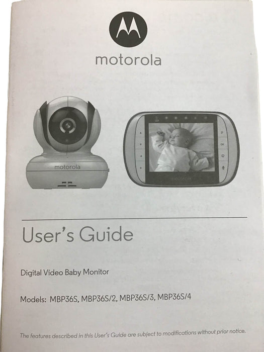 Motorola Remote Wireless Video Baby Monitor MBP36S