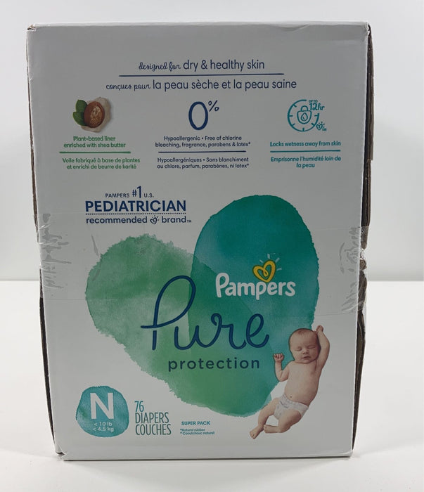 used Pampers Pure Protection Diapers Size N, 76 Count