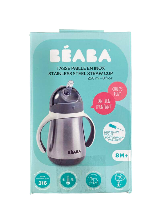 used Beaba Stainless Steel Straw Sippy Cup