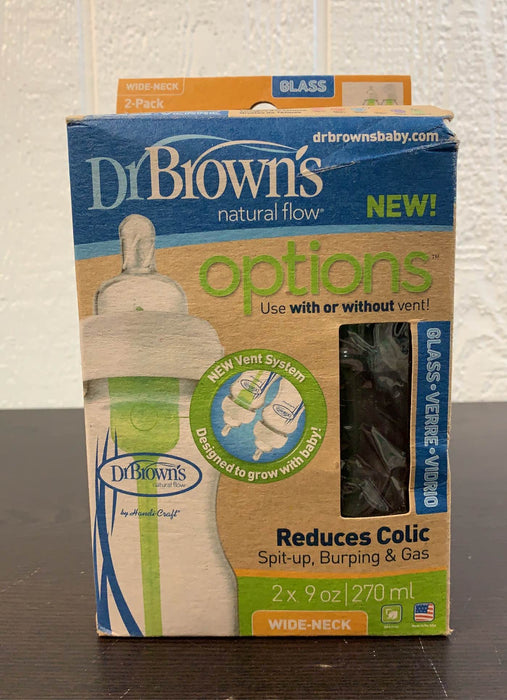 Shop Dr. Brown's Options+ Anti Colic Wide Neck Glass Bottles 2-Pack at GoodBuy Gear