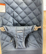 BabyBjorn Bouncer Bliss, Dark Gray Frame, Midnight Blue Cotton Classic Quilt