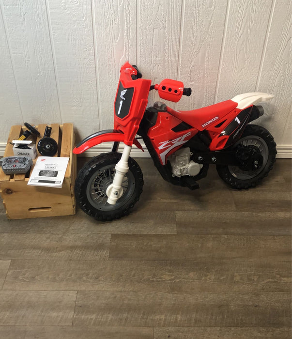 used Best Ride On Cars Toddler Kids Electric 6 Volt Toy Dirt Bike, Honda CRF250R