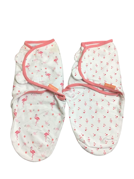 used Summer Infant SwaddleMe Original Swaddle Wrap 2pk, Small/Medium, Pink Hearts