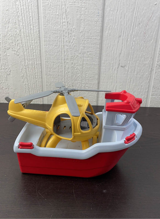 secondhand Green Toys Rescue Boat with Helicopter