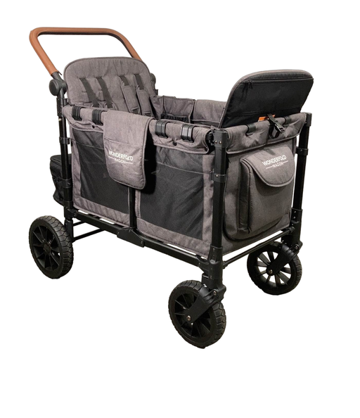 used Wonderfold W4 Luxe Quad Stroller Wagon, 2021, Charcoal Grey with Black Frame