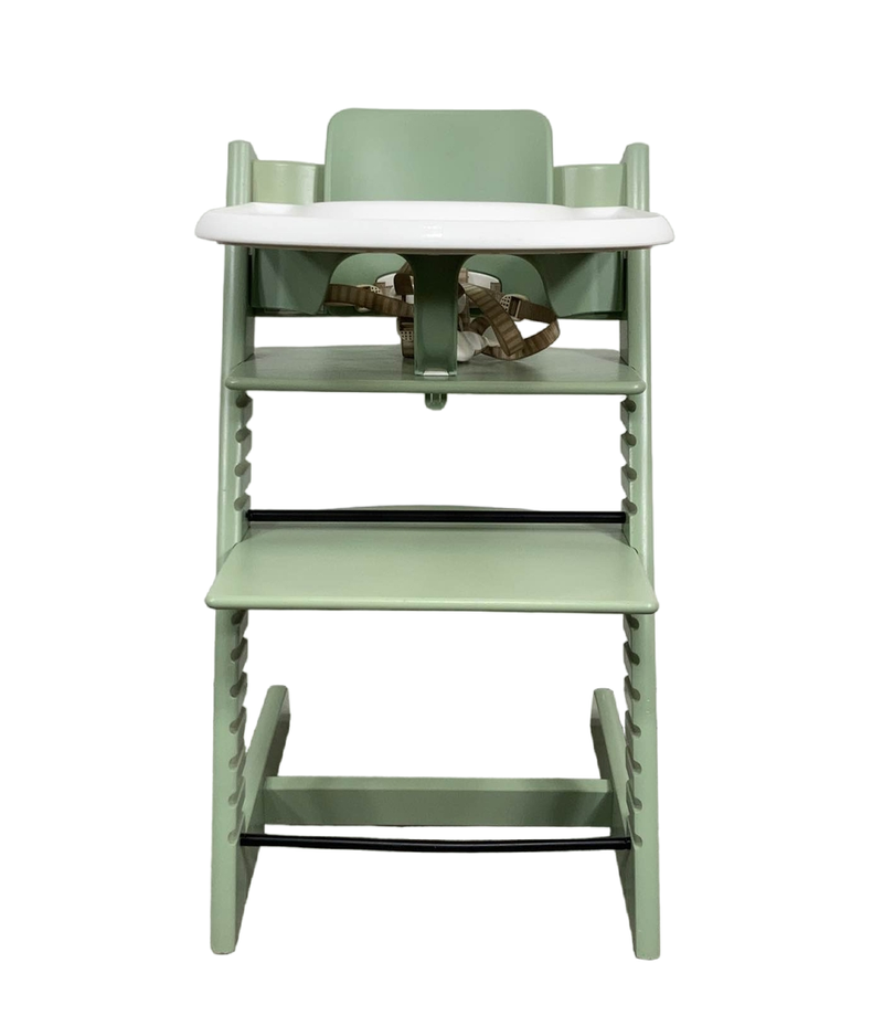 stokke tripp trapp soft mint Stokke Tripp Trapp High Chair with Baby Set and Tray, Soft Mint, White