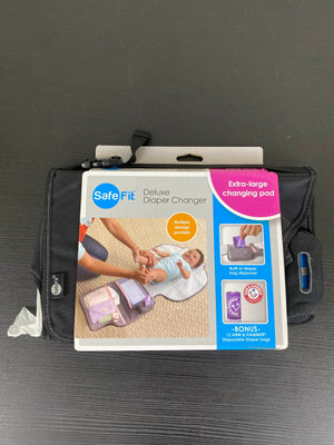 Safe Fit Deluxe Diaper Changer Built-in Disposable Bag Dispenser Gray/Teal  60