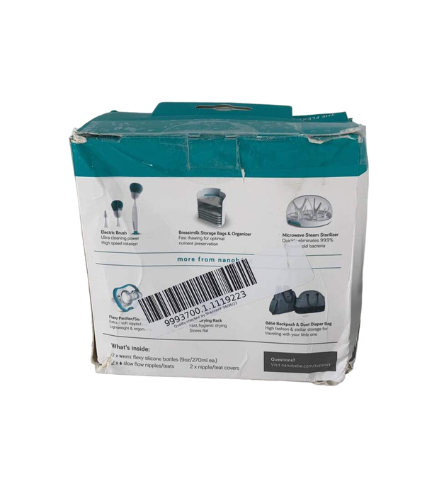 Shop Nanobébé Flexy Silicone Baby Bottles, 9oz, 2-Pack, White at GoodBuy Gear