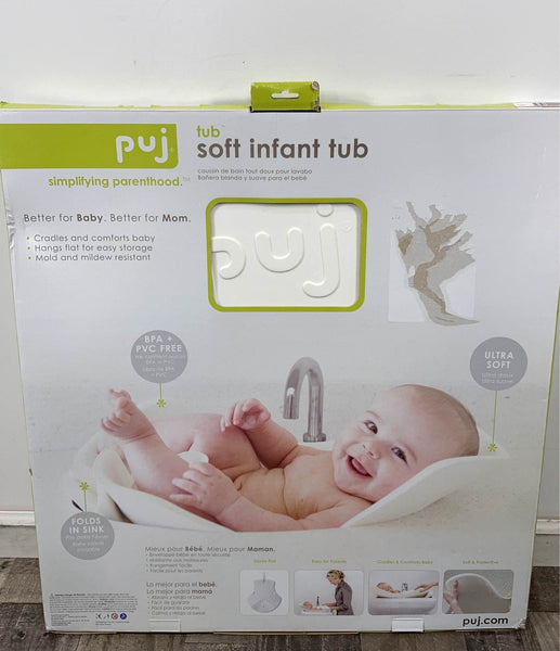 Puj Foldable Baby Bathtub, White - Main Image