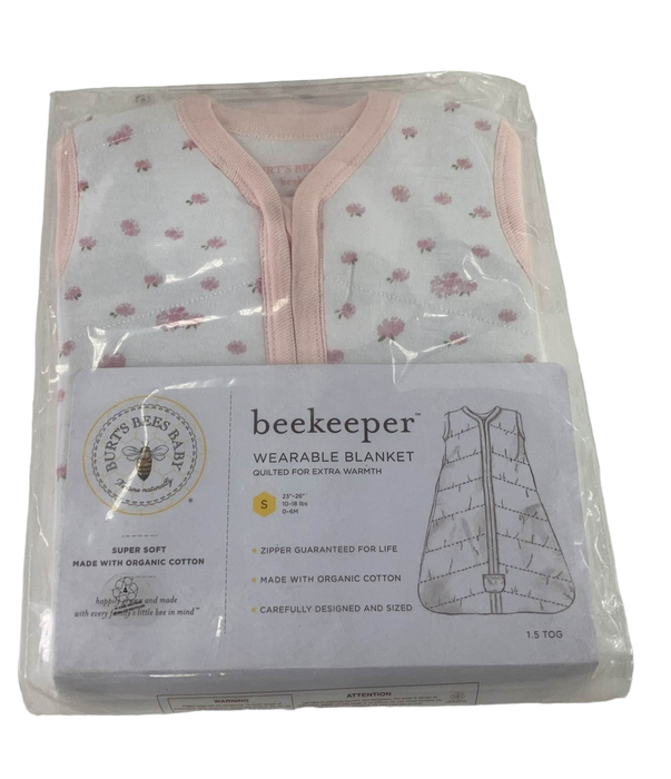 used Burt's Bees Baby Beekeeper Wearable Blanket, Small, 1.5 TOG (Medium Weight), Pink Flowers